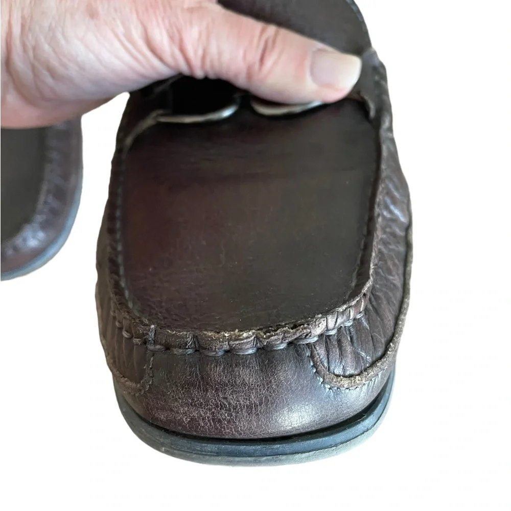 BUCCI HORSEBIT LOAFERS Size 9.5 Dark Brown with Silver Hardware